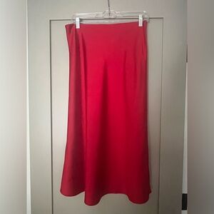 J. Crew Gywneth Vibrant Red Midi Skirt